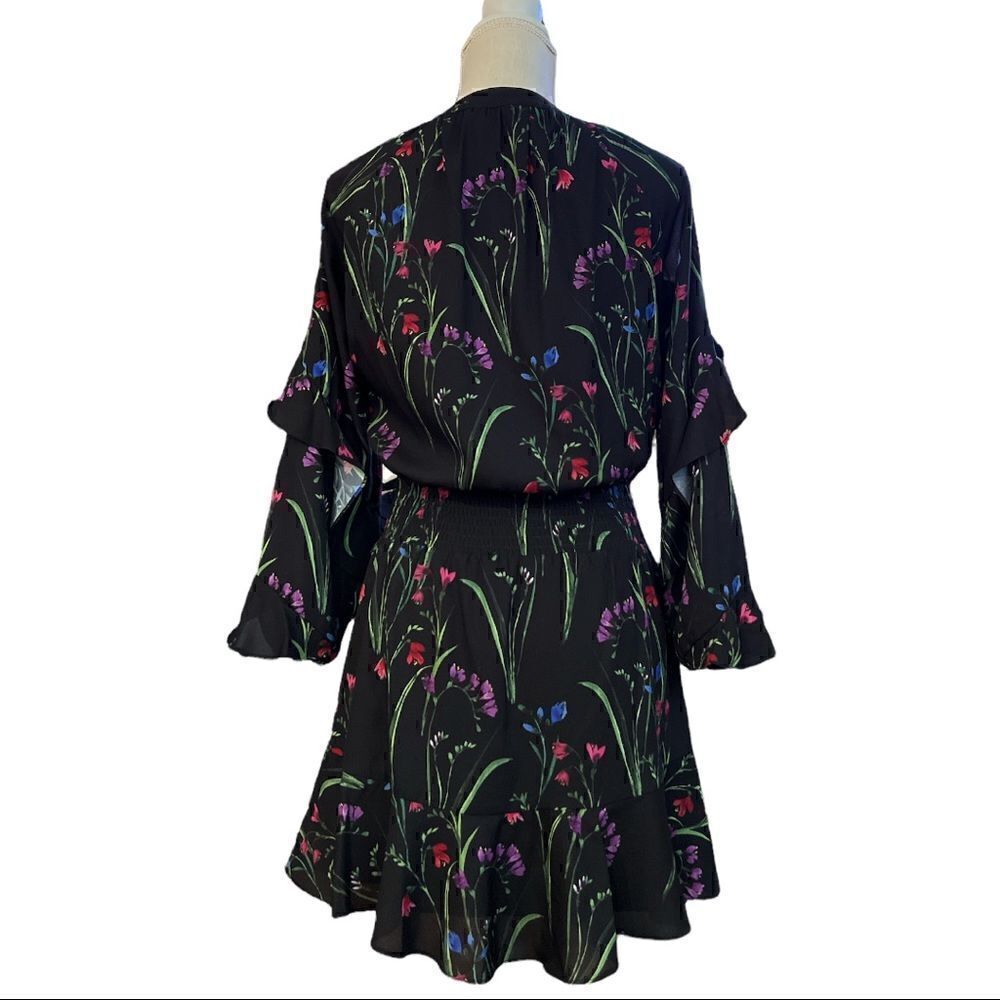 Parker Ruffle Sleeve Smocked Midnight Tulip Mini Dress - Picture 6 of 6